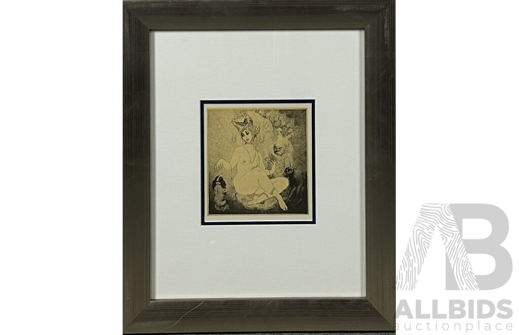 Norman Lindsay, (Early 20th/Mid Century, Australian, 1879-1969), Jealousy, Reproduction Reprint of the Original Etching, Engraving and Stipple (1925), 43 x 35^ cm (frame)