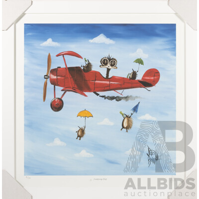 Peter Browne, (20th Century, Australian, 1947-), Jumping Ship, Giclee Limited Edition Print, Hand Signed, 65 x 65 cm (frame)