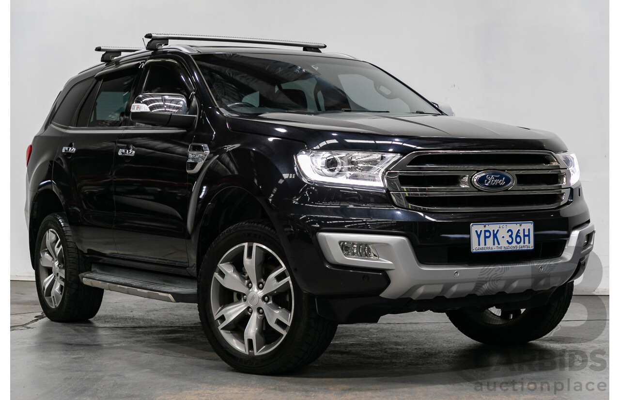 8/2015 Ford Everest Titanium (4x4) UA 4d Wagon Black Mica Turbo Diesel 3.2L - 7 Seater