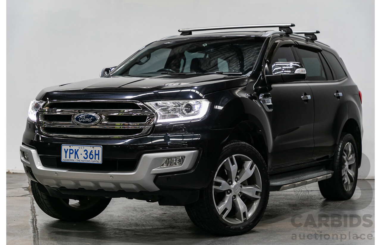 8/2015 Ford Everest Titanium (4x4) UA 4d Wagon Black Mica Turbo Diesel 3.2L - 7 Seater