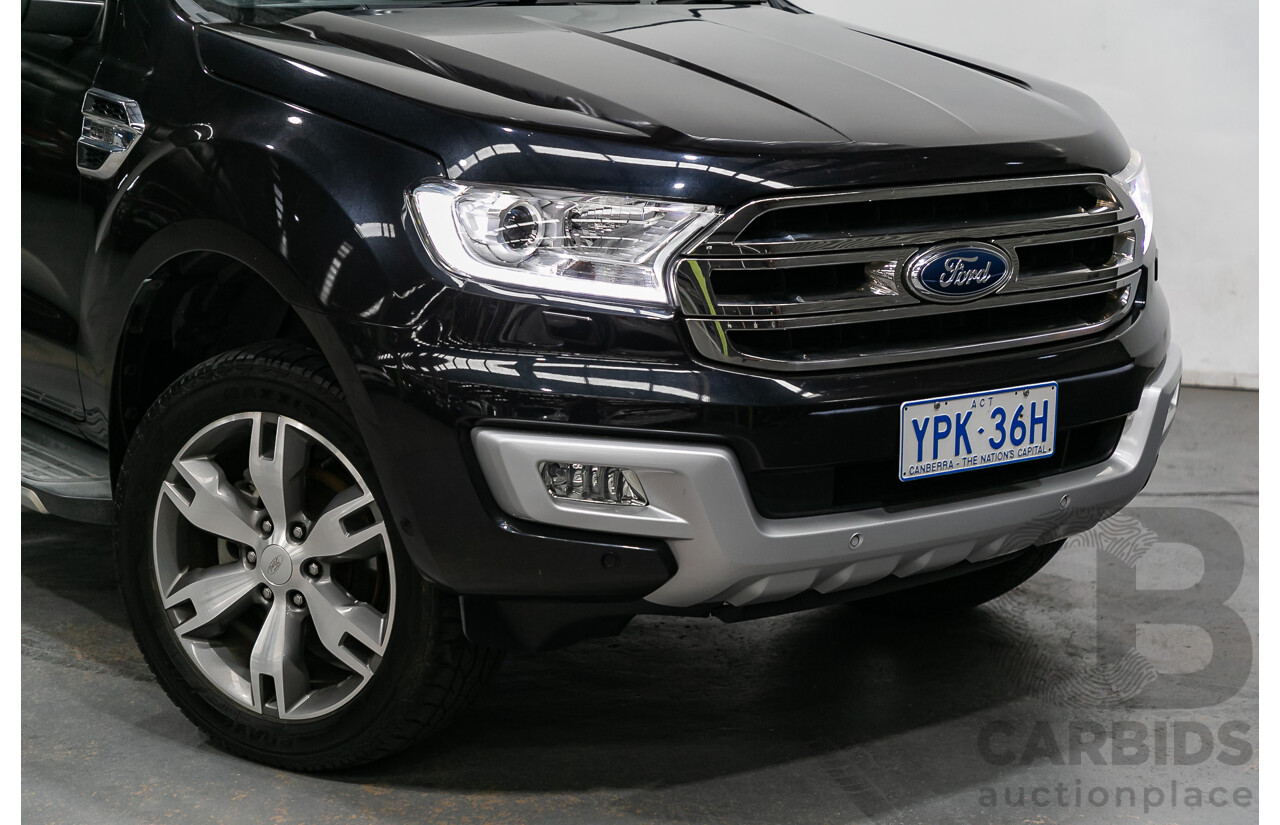 8/2015 Ford Everest Titanium (4x4) UA 4d Wagon Black Mica Turbo Diesel 3.2L - 7 Seater