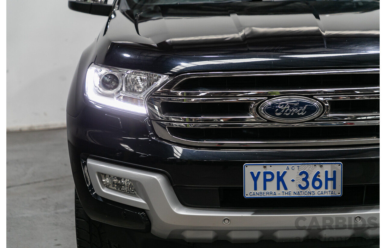 8/2015 Ford Everest Titanium (4x4) UA 4d Wagon Black Mica Turbo Diesel 3.2L - 7 Seater