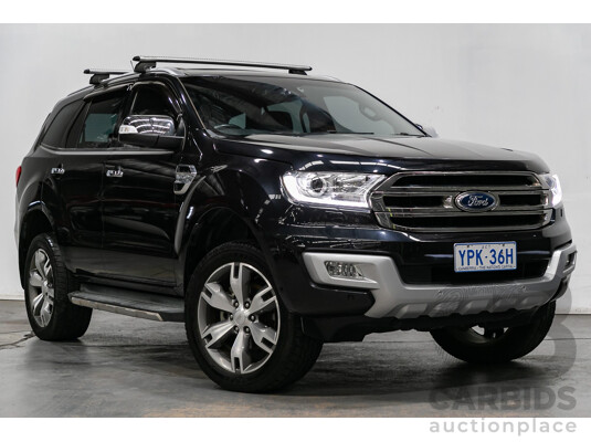 8/2015 Ford Everest Titanium (4x4) UA 4d Wagon Black Mica Turbo Diesel 3.2L - 7 Seater