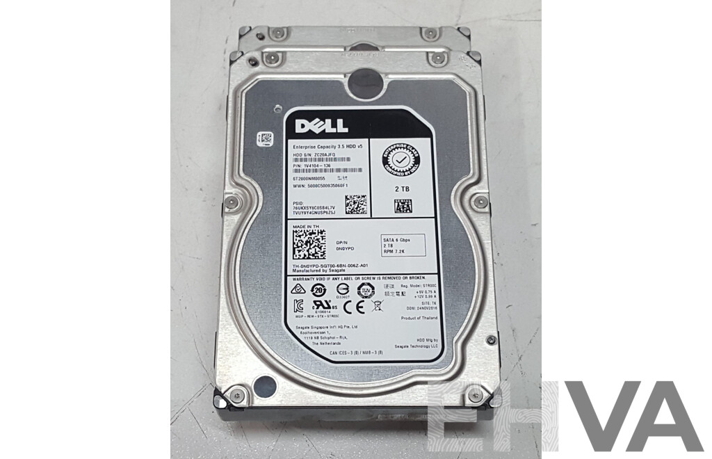 Dell Enterprise 2TB SATA 7.2K 3.5-Inch Hard Drive - Lot of Two