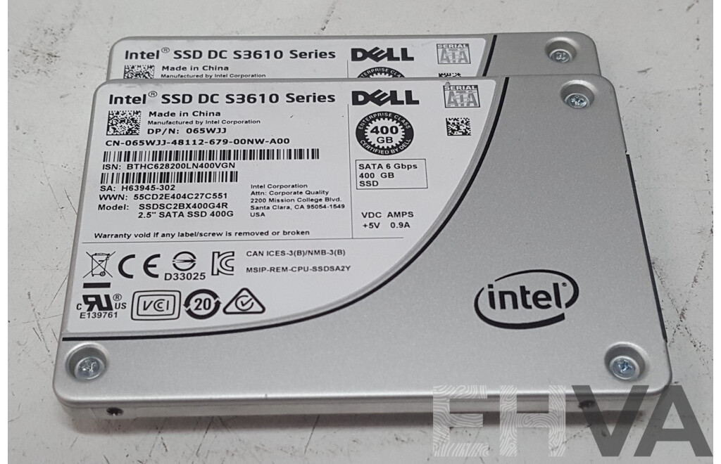 Intel SSD DC S3610 Series 400GB SATA 2.5-Inch Solid State Drive - Lot of Two