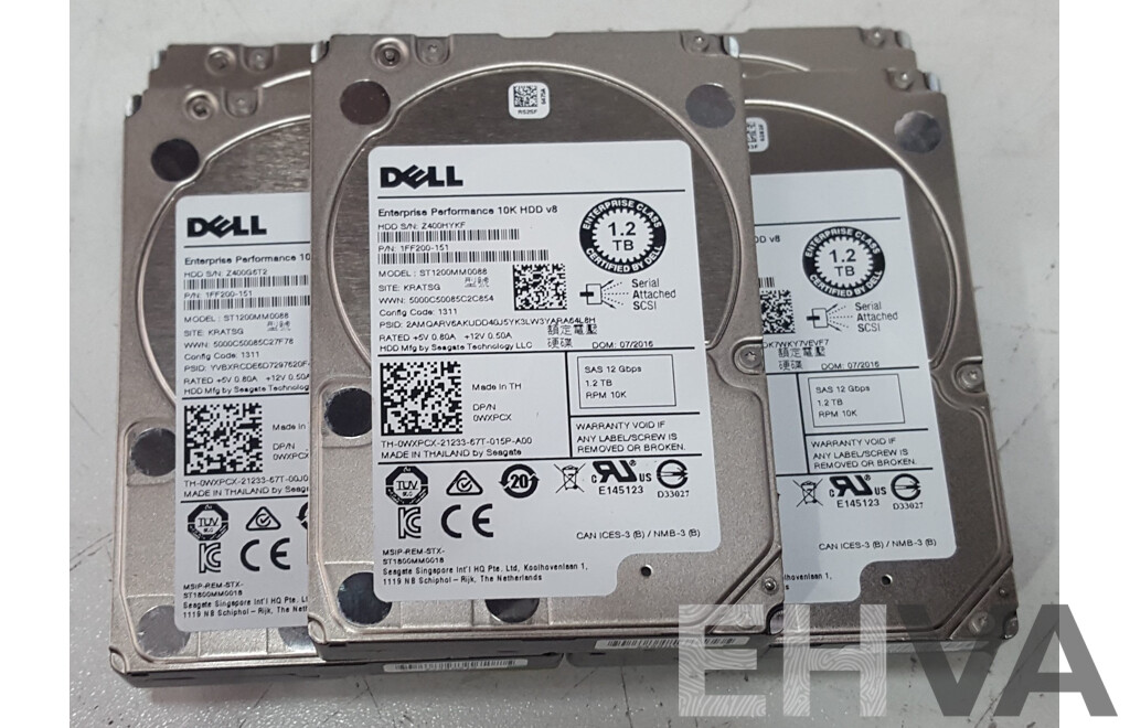 Dell 1.2TB SAS 10K 2.5-Inch Hard Drive - Lot of Five