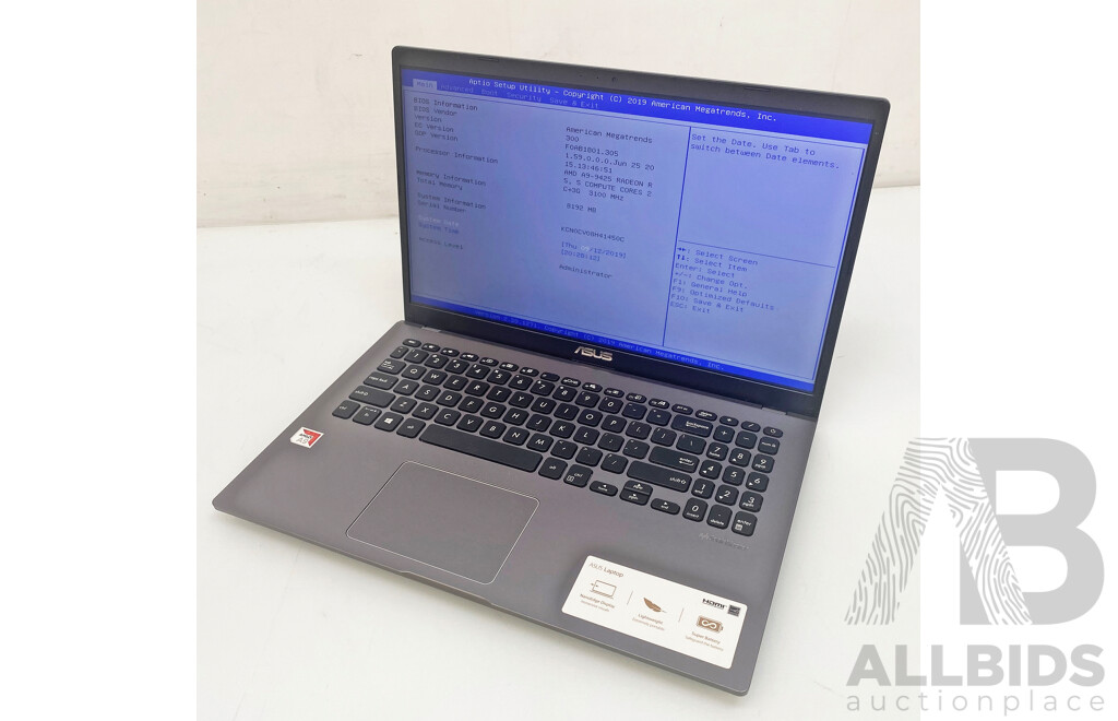 ASUS (D509B) AMD (A9-9425) Radeon R5 3.10GHz-3.70GHz 2-Core CPU 15.6-Inch Laptop