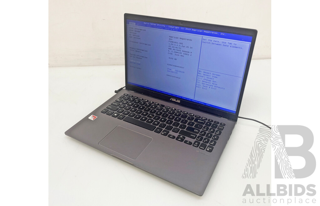 ASUS (D509B) AMD (A9-9425) Radeon R5 3.10GHz-3.70GHz 2-Core CPU 15.6-Inch Laptop