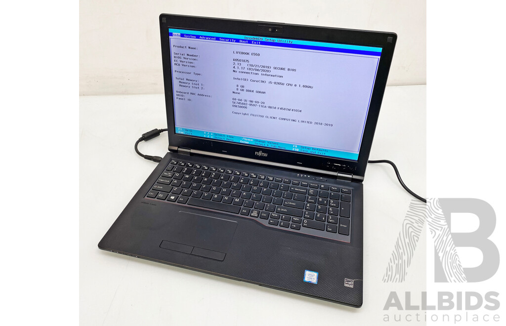 Fujitsu Lifebook E559 Intel Core I5 (8265U) 1.60GHz - 3.90GHz 4-Core CPU 15.6-Inch Laptop