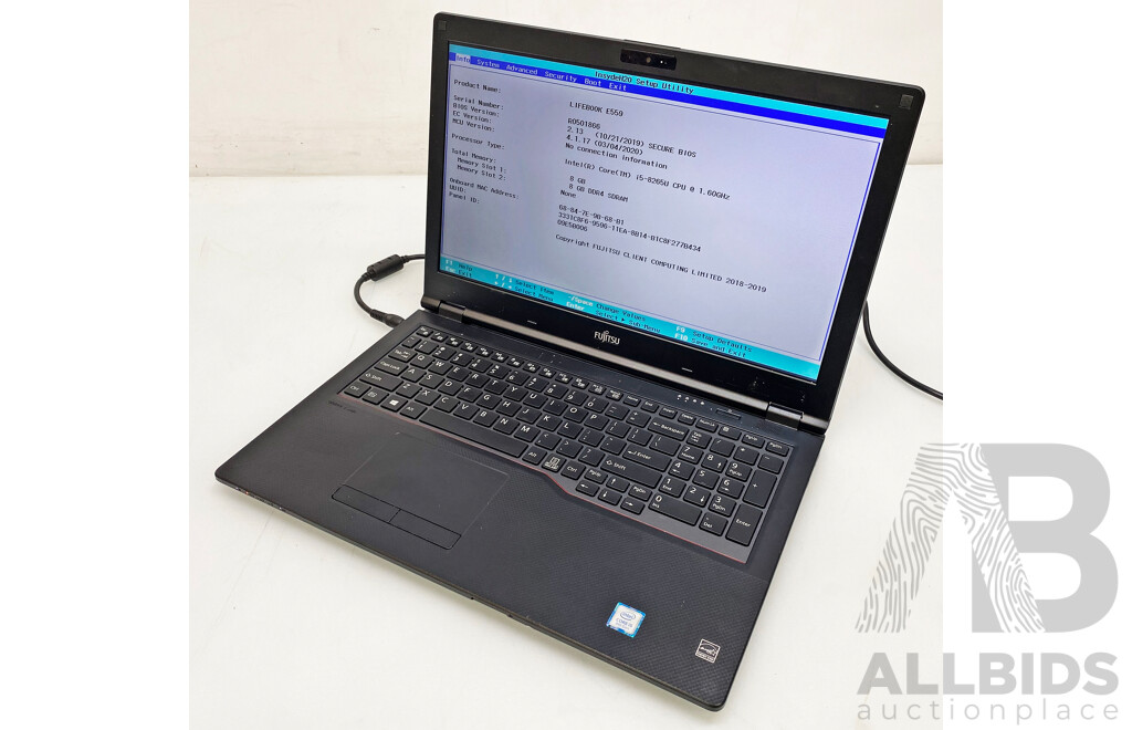 Fujitsu Lifebook E559 Intel Core I5 (8265U) 1.60GHz - 3.90GHz 4-Core CPU 15.6-Inch Laptop