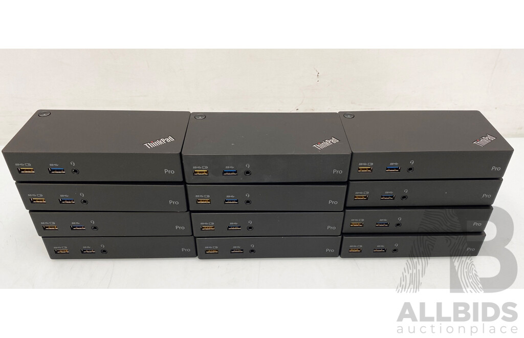 Assorted Lot of Lenovo Docking Stations & Power Supplies