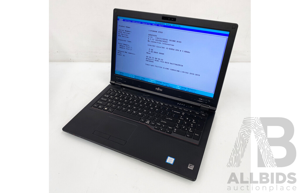 Fujitsu Lifebook E559 Intel Core I5 (8265U) 1.60GHz - 3.90GHz 4-Core CPU 15.6-Inch Laptop