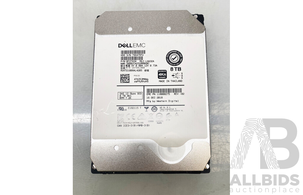 Dell (0F27434) EMC 8TB SAS 12Gbps 3.5-Inch Hard Drive