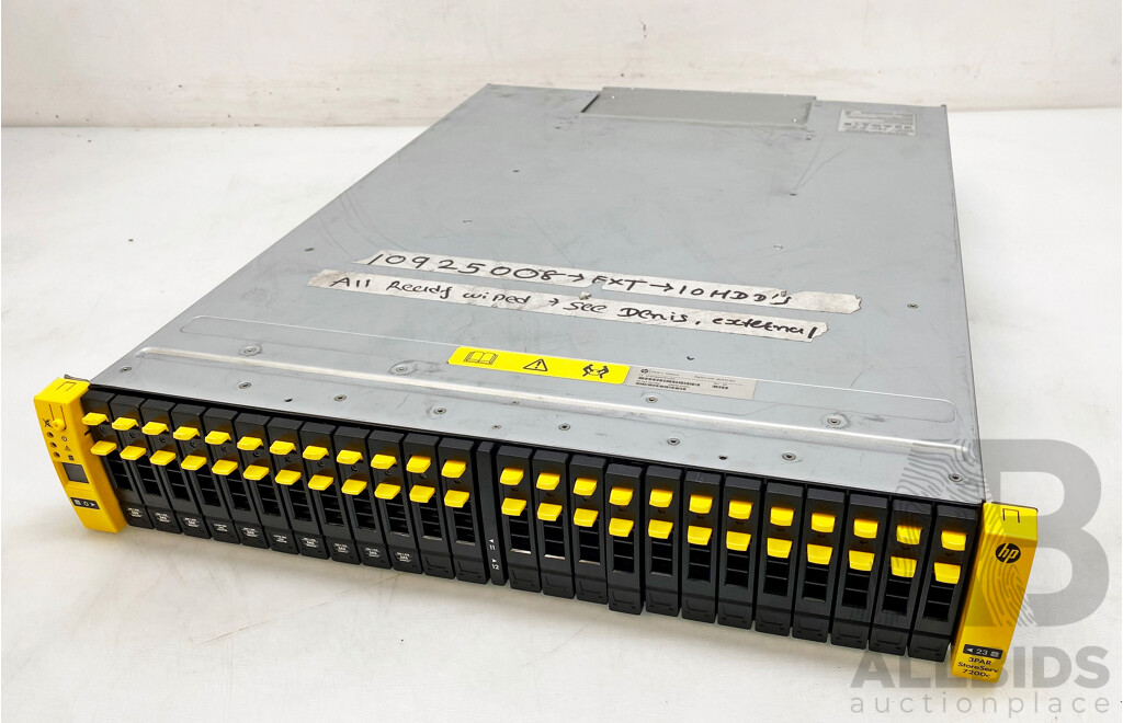 HP (3PARA-SV1009) StoreServ Hard Drive Array W/ 12TB of Storage & Controller Modules