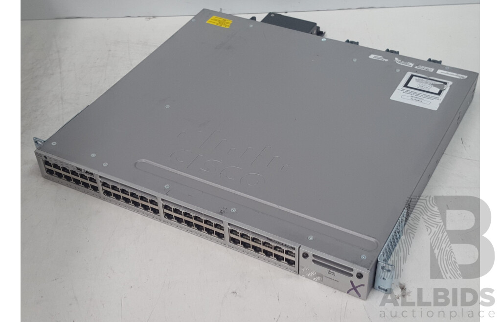 Cisco (WS-C3850-48U-L) Catalyst 3850 48 UPOE 48-Port Gigabit Ethernet Switch