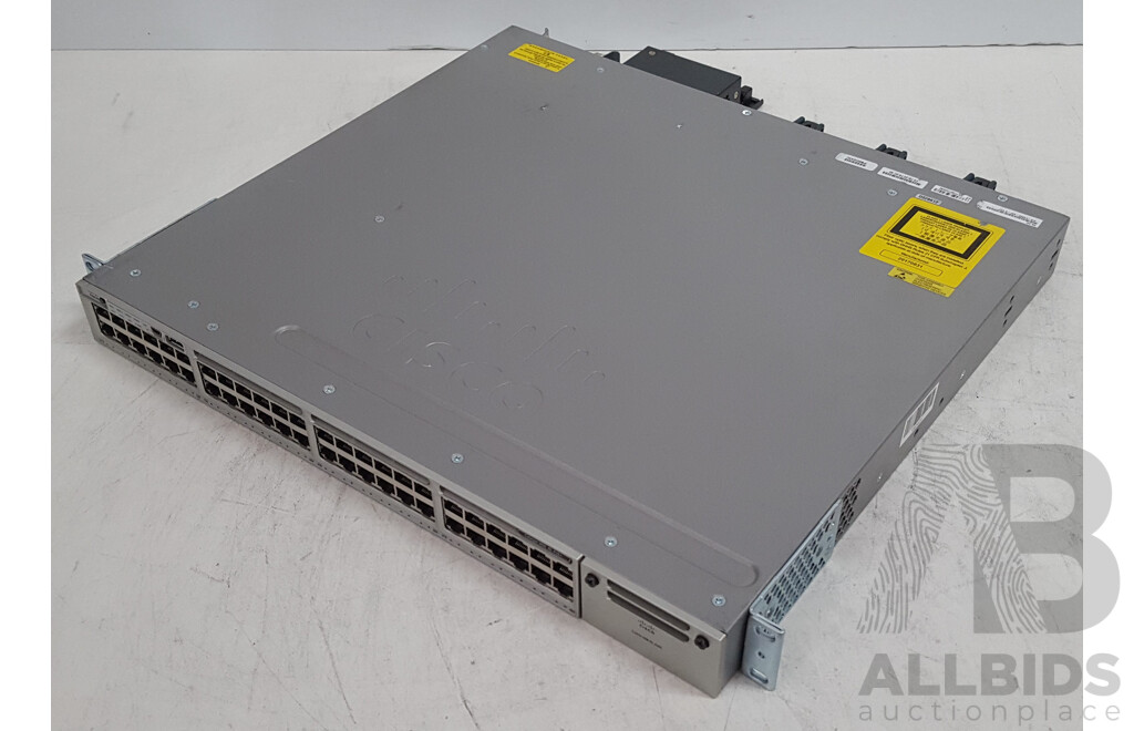 Cisco (WS-C3850-48F-S) Catalyst 3850 48 PoE+ 48-Port Gigabit Switch