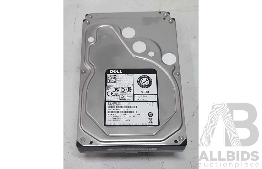 Dell 4TB SAS 7.2K 3.5-Inch Hard Drive - Lot of Two