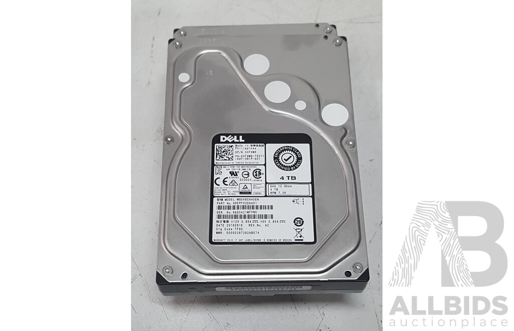Dell 4TB SAS 7.2K 3.5-Inch Hard Drive - Lot of Two