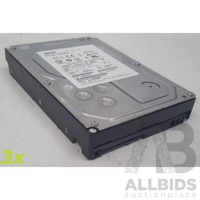 HGST 3TB 7.2K SAS 3.5-Inch Hard Drives - Lot of Three