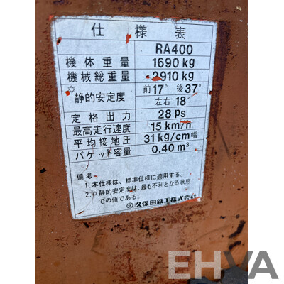 Kubota RA400 Front End Loader