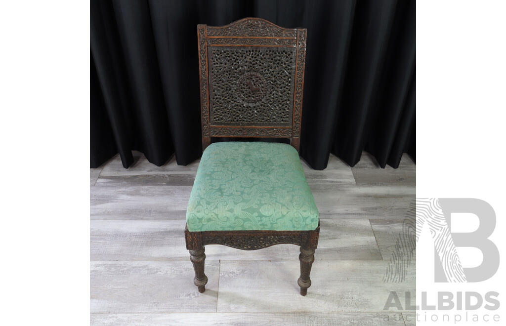 Anglo- Chinese Blackbean Side Chair and Another