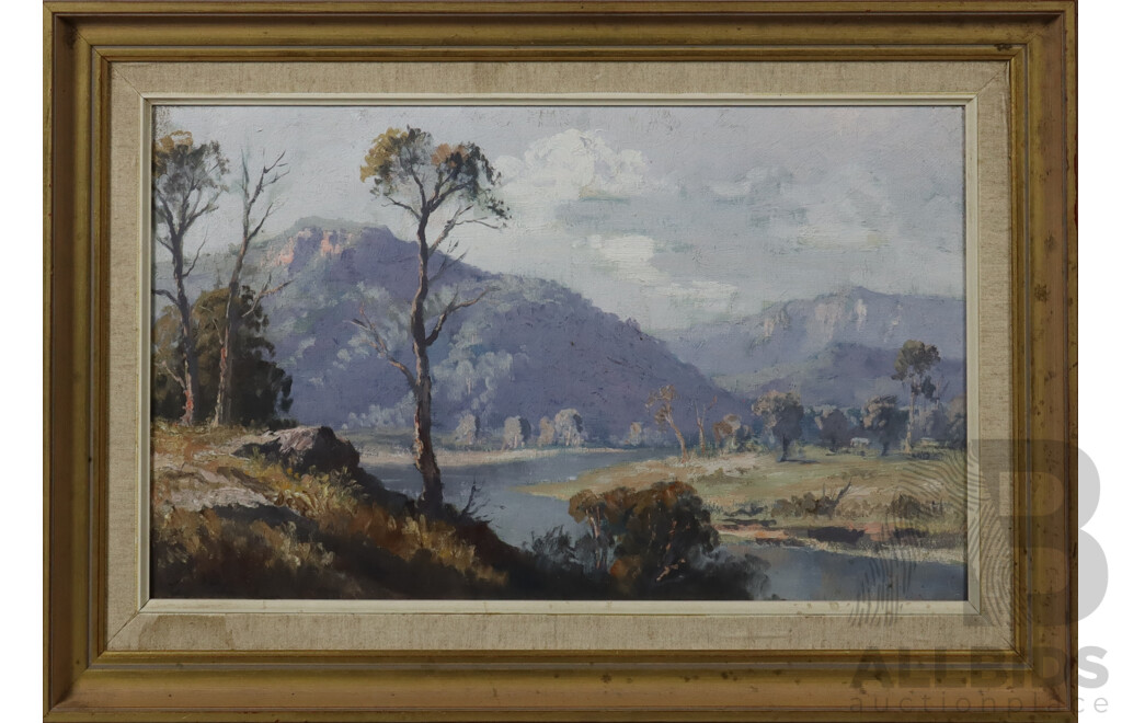 Leon William Hanson (20th Century, Australian, 1921-2011), The Rivertree Capertree Valley, N.S.W, Oil on Canvas, 43 x 62 cm (frame)