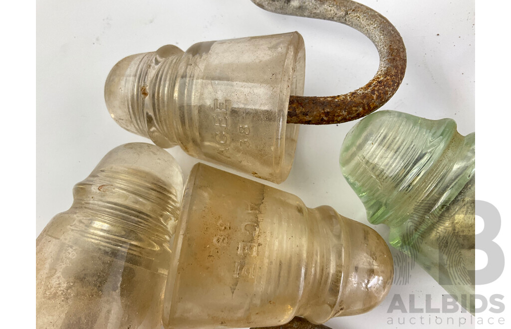 Vintage Ceramic and Glass Power Line Insulators