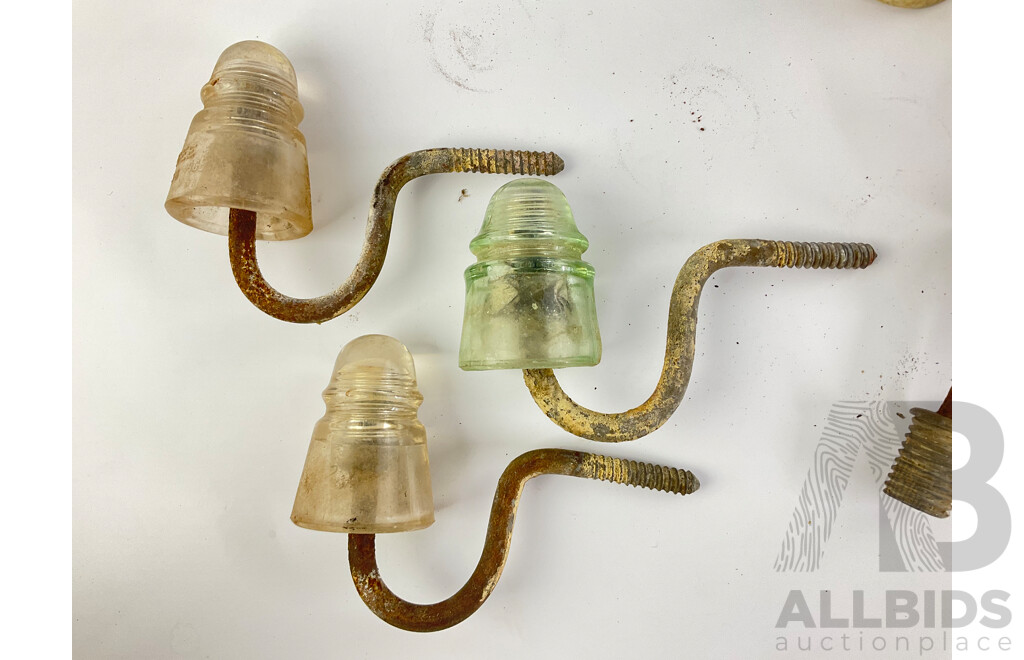 Vintage Ceramic and Glass Power Line Insulators