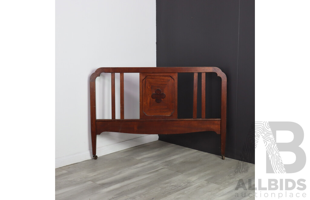 Beard Watson, Sydney, Mahogany Double Bed, Circa 1925, with Iron Side Rails