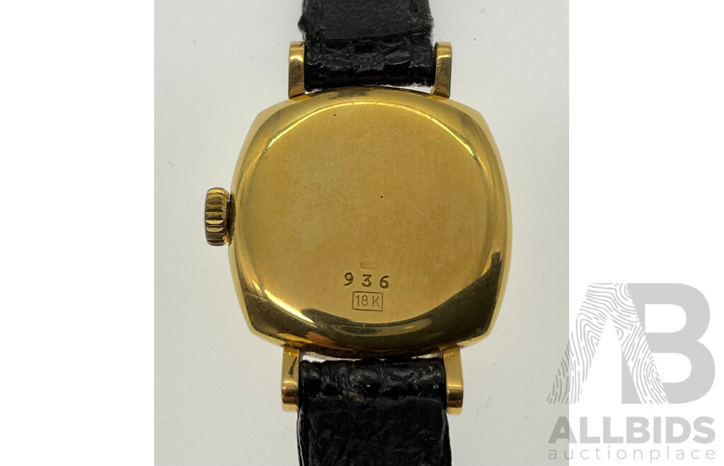 Vintage Bucherer Wrist Watch with 18k Gold Case, Swiss Made