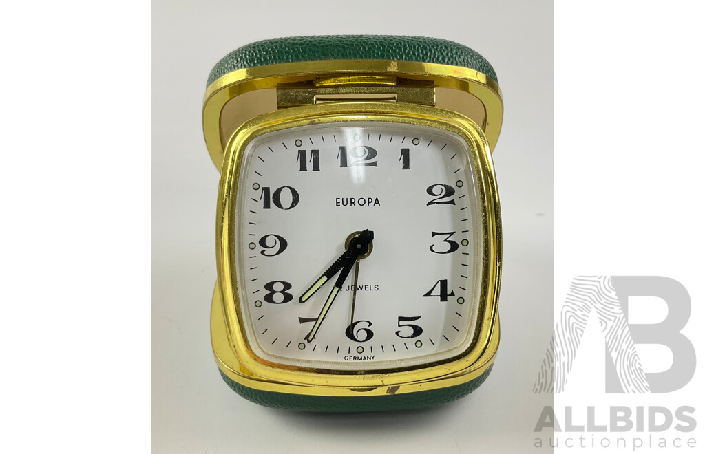 Vintage Westclox and Europa Travel Alarm Clocks