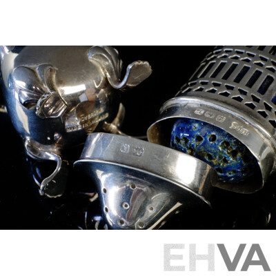 Antique Sterling Silver Pepper Pot, Birmingham 1916 & Hardy Bros Sterling Silver Pepper Pot Circa 1911, 90 Grams