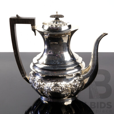 Antique Edwardian Frederick Herbert Aderton Sterling Silver Coffee Pot, Birmingham 1909, 616 Grams