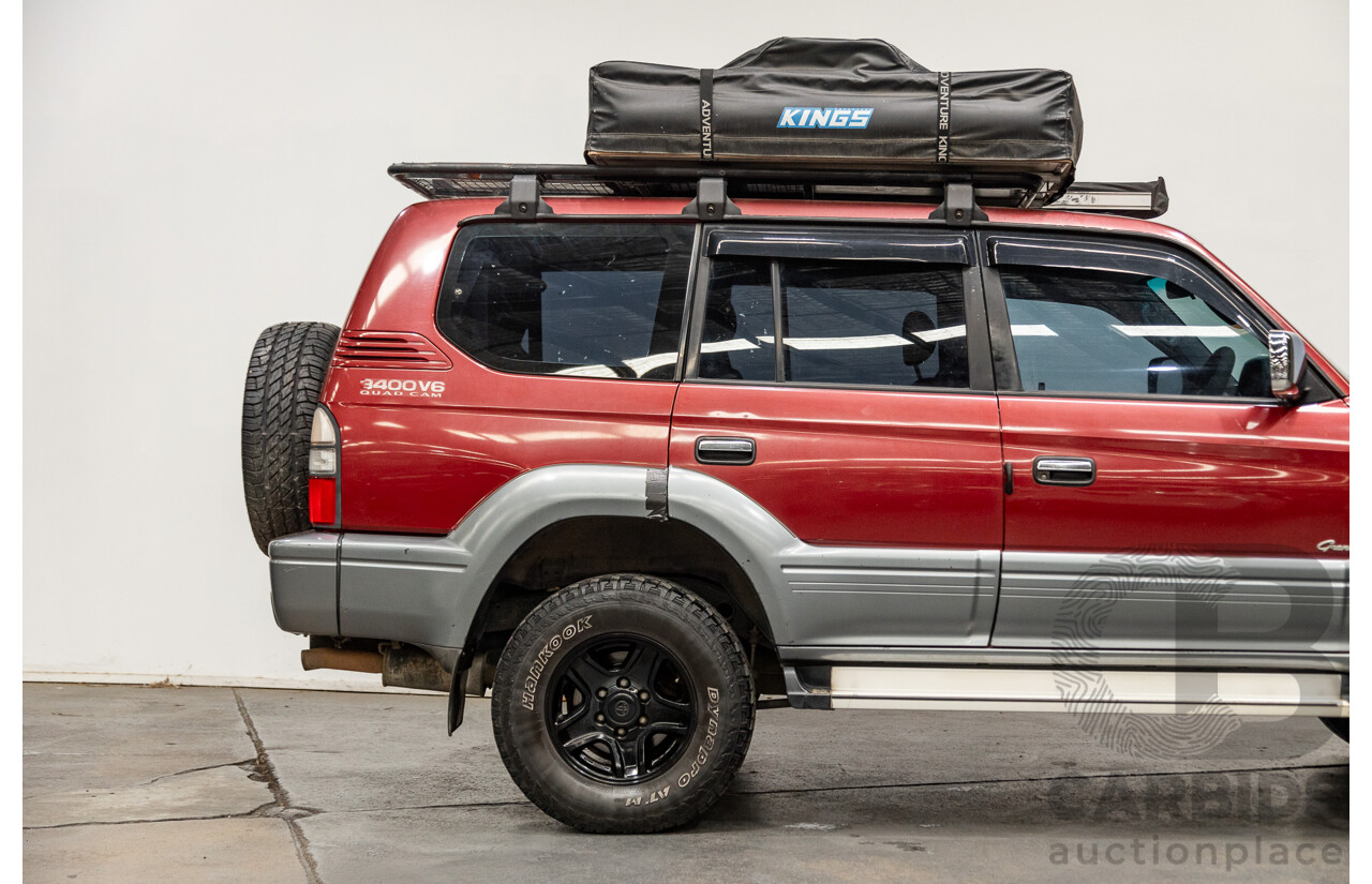 5/1998 Toyota Landcruiser Prado Grande VX (4x4) VZJ95R 4d Wagon Beaujolais Red Metallic V6 3.4L - 7 Seater