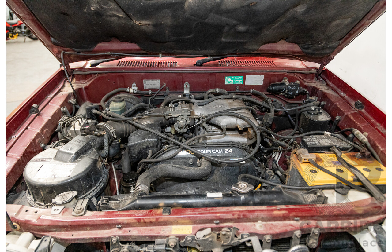 5/1998 Toyota Landcruiser Prado Grande VX (4x4) VZJ95R 4d Wagon Beaujolais Red Metallic V6 3.4L - 7 Seater