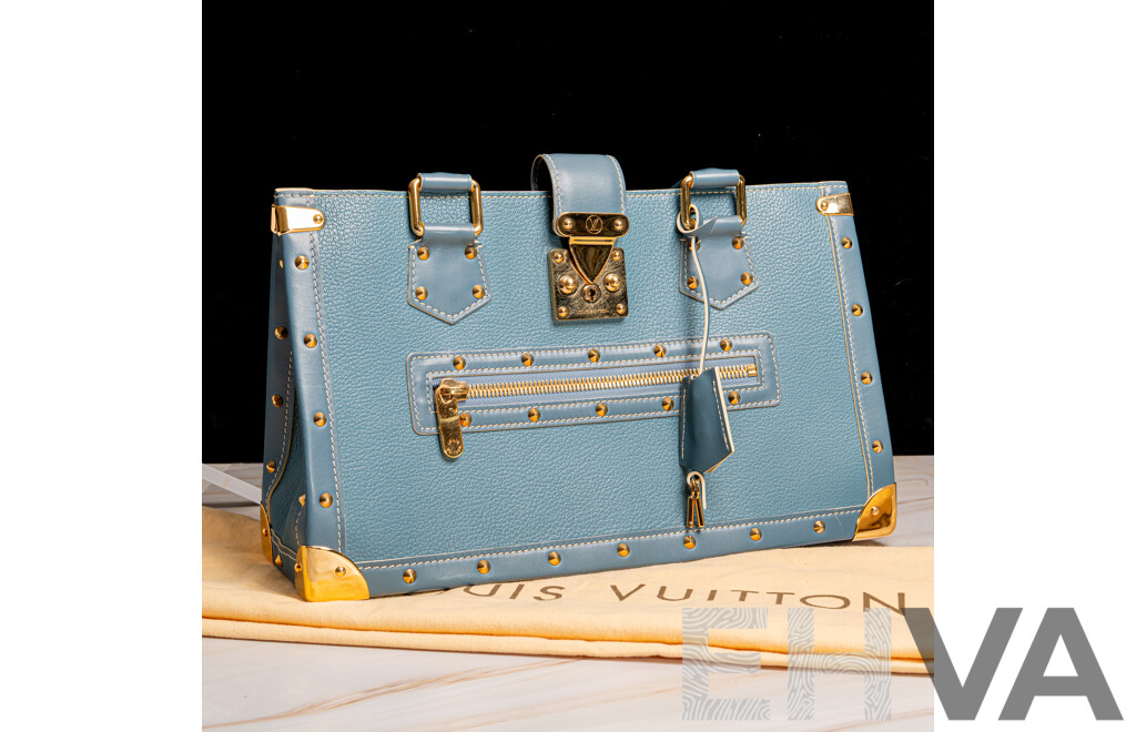 Louis Vuitton Blue Leather Suhali Le Fabuleux