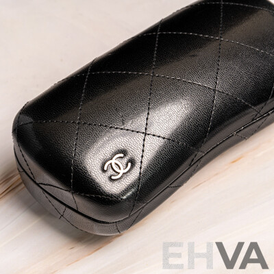 Chanel Metal Square Spring Sunglasses in Black and Silver