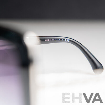 Chanel Metal Square Spring Prescription Sunglasses in Black and Silver