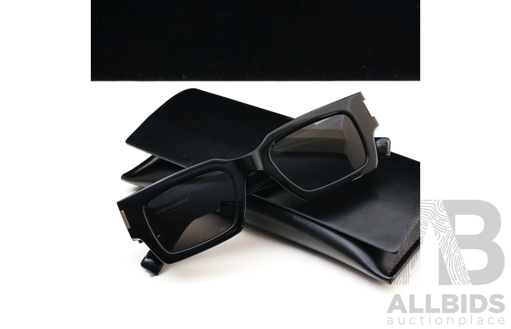 Saint Laurent Black and Crystal Sunglasses