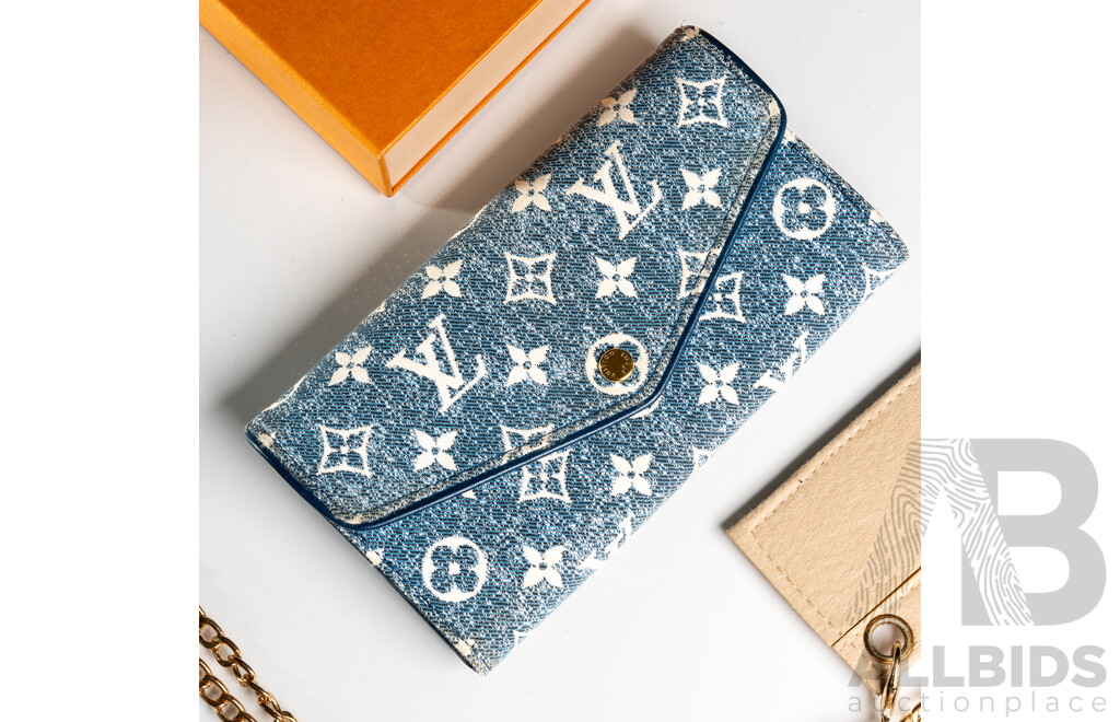 Louis Vuitton Denim Sarah Flower Wallet in Original Presentation Box