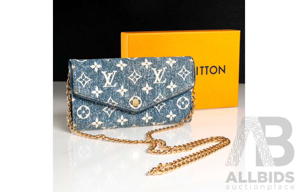 Louis Vuitton Denim Sarah Flower Wallet in Original Presentation Box