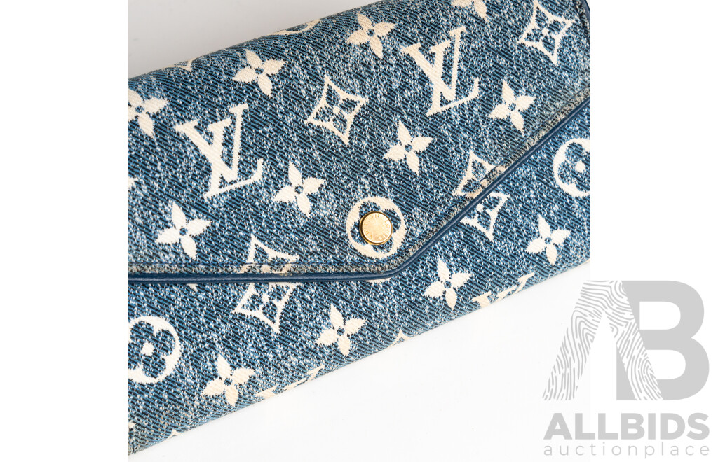 Louis Vuitton Denim Sarah Flower Wallet in Original Presentation Box