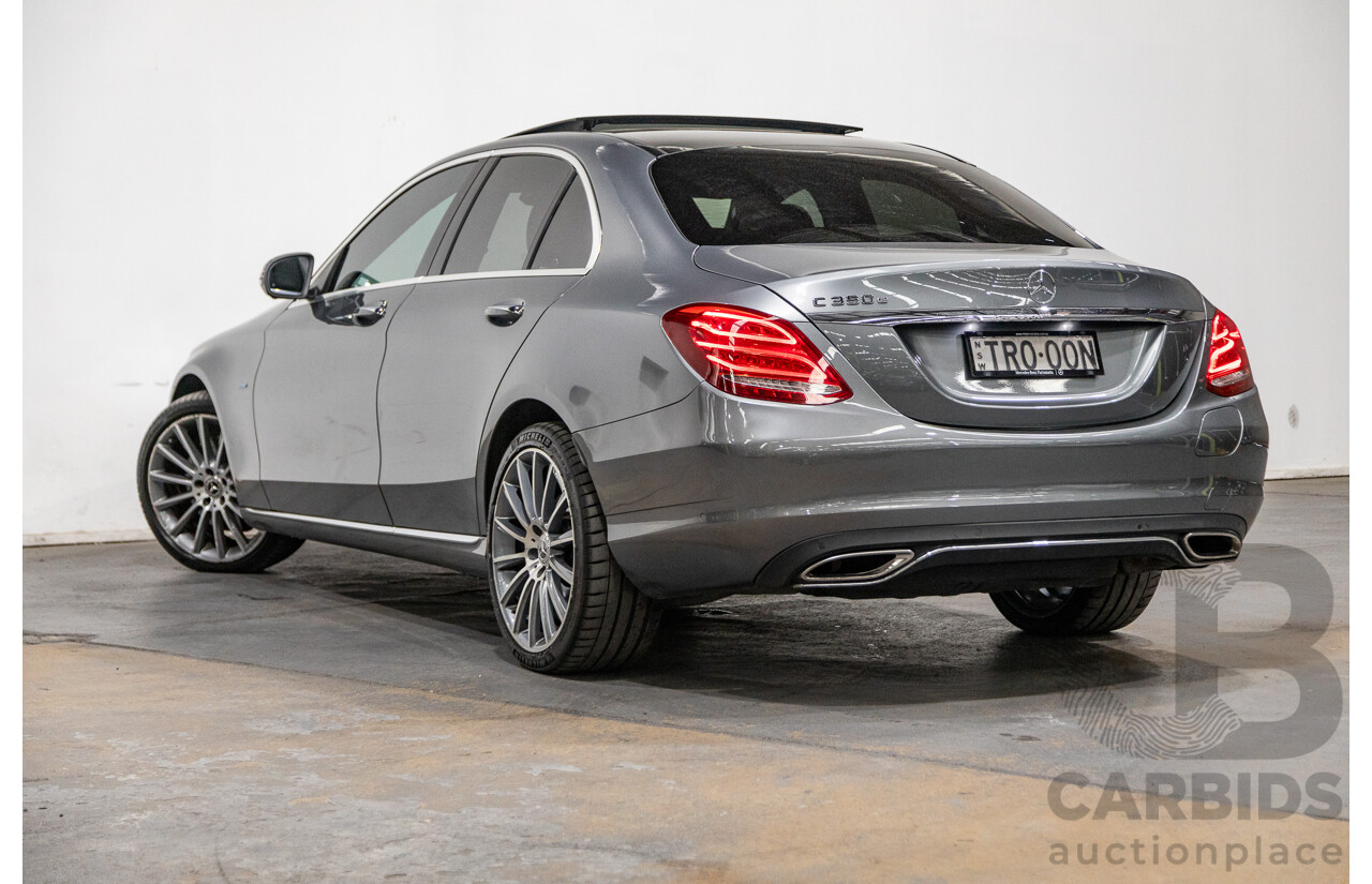 07/2017 Mercedes Benz C350e W205 MY18 4d Sedan Selenite Grey Metallic Turbo 2.0L / 60kw Hybrid