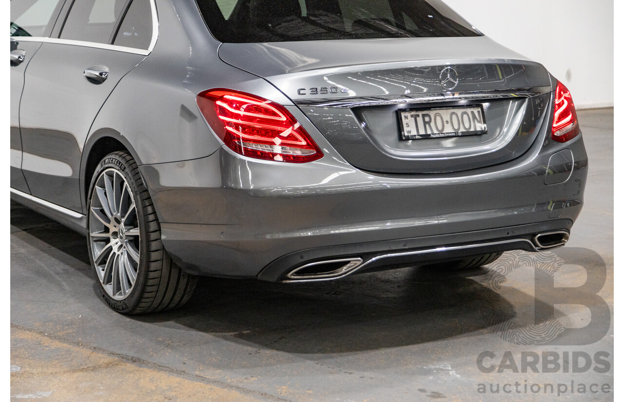 07/2017 Mercedes Benz C350e W205 MY18 4d Sedan Selenite Grey Metallic Turbo 2.0L / 60kw Hybrid