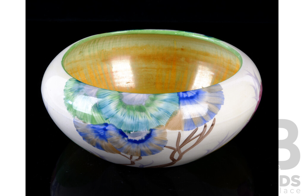 Vintage Bizarre Clarice Cliff Porcelain Hand Painted Serving Bowl for Wilkinson Ltd