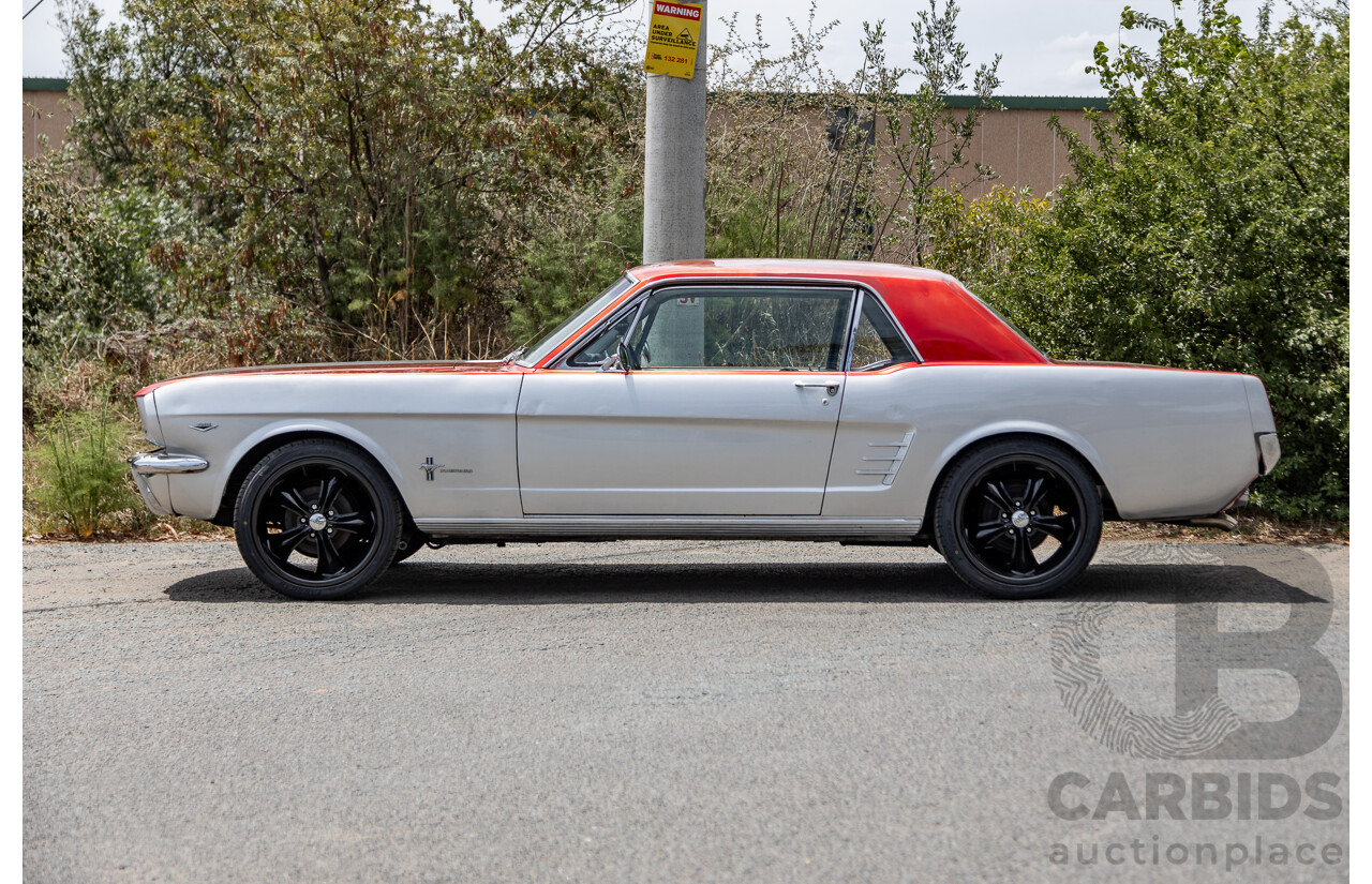 1/1966 Ford Mustang 2d Hardtop Coupe Silver / Red 302ci V8 4.9L