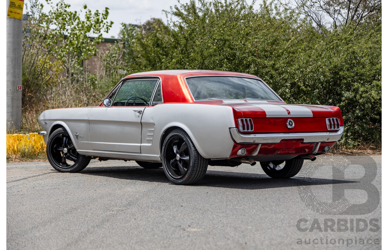 1/1966 Ford Mustang 2d Hardtop Coupe Silver / Red 302ci V8 4.9L