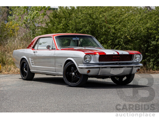 1/1966 Ford Mustang 2d Hardtop Coupe Silver / Red 302ci V8 4.9L