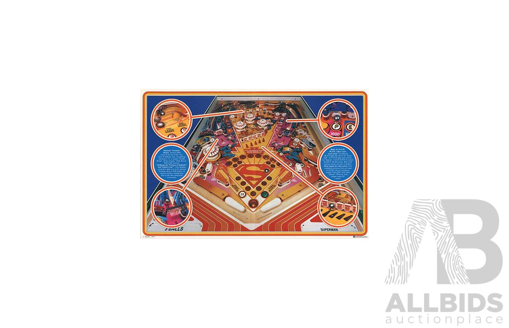 Superman by Atari Pinball Machine