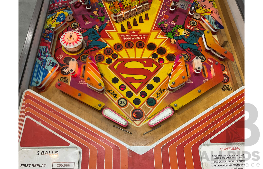 Superman by Atari Pinball Machine